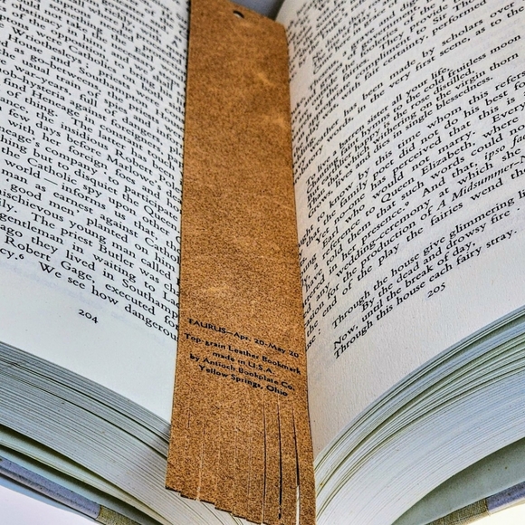 Top-Grain Leather Decorative Zodiac Bookmarks - TAURUS Astrology Sign - Picture 5 of 6